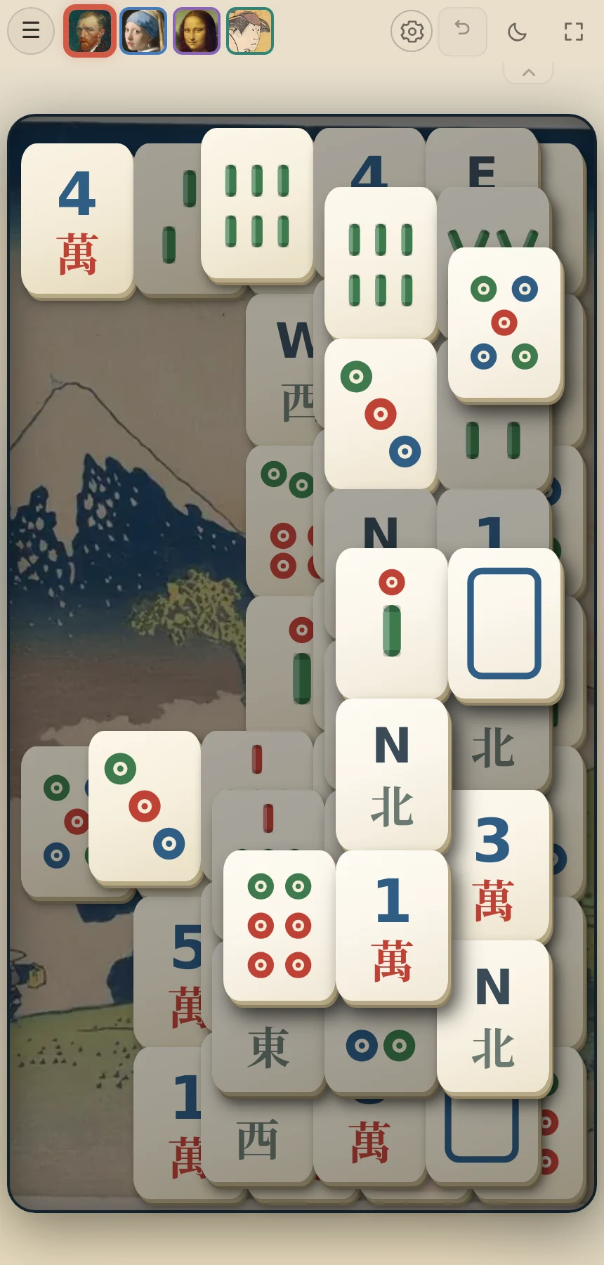 Together mode on a phone, with four player portraits above a shared Flow board.